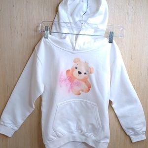 Children Hoodie. "Love You" Teddie Bear Design. Size 6 - 7